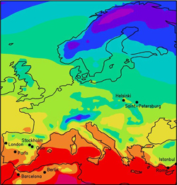 Climate of Europe in 2071